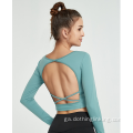 Léinte Yoga Sexy Backless Oscailte Ar Ais